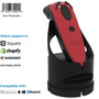 Socket Mobile DuraScanreg D730 Laser Barcode Scanner Red  Charging Dock - Wireless Connectivity - 15 ft 4572 mm Scan Distance - CX3778-2538