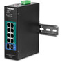 TRENDnet 10-Port Industrial Gigabit L2 Managed PoE DIN-Rail Switch 8 x Gigabit PoE Ports DIN-Rail Mount 2 x SFP Slots 2457V DC TI-PG102I