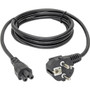Tripp Lite 6ft 2-Prong Computer Power Cord European Cable C5 to SCHUKO CEE 7/7 Plug 2.5A 6' - 250 V AC / 15 A - Black (P058-006)
