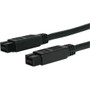 StarTech.com 6 ft 1394b 9 Pin to 9 Pin Firewire 800 Cable M/M - Male FireWire - Male FireWire - 6ft - Black (Fleet Network)