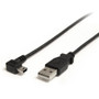 StarTech.com 3 ft Mini USB Cable - A to Right Angle Mini B - Type A Male USB - Type B Male mini-USB - 3ft - Black (Fleet Network)