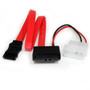 StarTech.com 12in Slimline SATA to SATA w/ LP4 Adapter - SATA for Hard Drive - 1 ft - 1 Pack - 1 x SATA - 1 x SATA (Fleet Network)