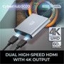 Adesso USB-C to Dual HDMI Adapter - 2 x HDMI Digital AudioVideo - Female - 1 x USB Type C - Male - 3840 x 2160 Supported AUH-5020