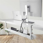 StarTechcom Under Desk Cable Management Tray Length Adjustable Clamp-On Installation No Drilling Required White - Length cable to CALW-DESK-CABLE-TRAY