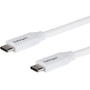StarTechcom 4m 13 ft USB C to USB C Cable w 5A PD - MM - White - USB 20 - USB-IF Certified - USB Type C Cable - USB C Charging - C USB2C5C4MW