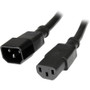 StarTech.com 6 ft 14 AWG Computer Power Cord Extension - C14 to C13 - 6ft - IEC 60320 C14 - IEC 60320 C13 125V AC - 15A - Black (Fleet Network)