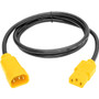 Tripp Lite 4ft Computer Power Cord Extension Cable C14 to C13 Yellow 10A 18AWG 4' - 125 V AC / 10 A - Black, Yellow (P004-004-YW)