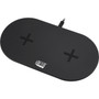 Adesso 15W Max Qi-Certified Dual 2-Coil Wireless Fast Charging Pad - 12 V DC Input - Overcharge Protection AUH-1040