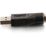 C2G USB Male to PS2 Female Adapter - 1 x Type A Male USB - 1 x Mini-DIN (PS/2) Female Keyboard - Black (27277)