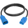 Tripp Lite 4ft Computer Power Cord Extension Cable C14 to C13 Blue 10A 18AWG 4' - 125 V AC / 10 A - Blue, Black (P004-004-BL)