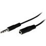 StarTech.com 1m Slim 3.5mm Stereo Extension Audio Cable - M/F - 3.3 ft Mini-phone Audio Cable for Audio Device, Headphone, iPhone, MP3 (MU1MMFS)