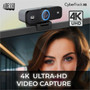 Adesso CyberTrack K4 Webcam - 8 Megapixel - 30 fps - USB 20 - 1 Each - 3840 x 2160 Video - CMOS Sensor - Fixed Focus - 120deg Angle CYBERTRACK K4
