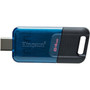 Kingston DataTraveler 80 M 64GB USB 32 Gen 1 Type C Flash Drive - 64 GB - USB 32 Gen 1 Type C - 200 MBs Read Speed - 200 MBs DT80M64GB