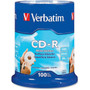 Verbatim 94712 CD Recordable Media - CD-R - 52x - 700 MB - 100 Pack Spindle - 120mm - Printable - 133 Hour Maximum Recording Time 94712