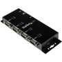 StarTech.com 4 Port USB to Serial RS232 Adapter - Wall Mount - Din Rail - COM Port Retention - FTDI USB to DB9 RS232 Hub (ICUSB2324I) (Fleet Network)