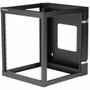 StarTechcom 4-Post 12U Hinged Wall-Mount Network Rack 19 Open Frame Server Rack Wall Mount Data Rack for IT Computer Equipment - RK1219WALLOH