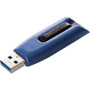Verbatim 128GB Store n Go V3 Max USB 30 Flash Drive - Blue - 128 GB - USB 30 - 175 MBs Read Speed - 80 MBs Write Speed - Blue - 49808