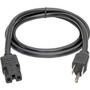 Tripp Lite 4ft Power Cord Cable 5-15P to C15 Heavy Duty 15A 14AWG 4' - 125 V AC / 15 A - Black (P019-004)