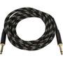 Monoprice 10ft Cloth Series 14 inch TS Male 20AWG Instrument Cable - Black  Gold - 10 ft 635mm Audio Cable for Guitar Audio Device 601410