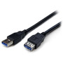 StarTech.com 6 ft Black SuperSpeed USB 3.0 Extension Cable A to A - M/F - 6 ft USB Data Transfer Cable - First End: 1 x Type A Male - (Fleet Network)