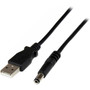 StarTech.com 1m USB to Type N Barrel 5V DC Power Cable - USB A to 5.5mm DC - 5 V DC - Black - 1 (USB2TYPEN1M)