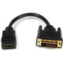 StarTech.com 8in HDMI&reg; to DVI-D Video Cable Adapter - HDMI Female to DVI Male - 8" DVI/HDMI Video Cable for Video Device, Notebook (Fleet Network)