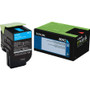 Lexmark Unison 801C Toner Cartridge - Laser - Standard Yield - 1000 Pages Cyan - Cyan - 1 Each (Fleet Network)