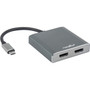 Rocstor Premium USB-C to Dual DisplayPort Adapter - 4K 60Hz - Mac and Windows Compatible - 1 Pack - USB Type C - 2 x HDMI HDMI Y10A203-A1