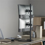 Rocstor ErgoReach Mounting Pole for Monitor - Black - Vertical - Height Adjustable - 2 Displays Supported - 17 to 32 Screen - 18 - Y10N009-B1