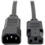 Tripp Lite 2ft Computer Power Cord Extension Cable C14 to C13 13A 16AWG 2 - For PDU UPS Computer - 16 Gauge - 110 V AC  13 A 220 P004-002-13A