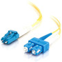 C2G 20m LC-SC 9125 OS2 Duplex Single-Mode PVC Fiber Optic Cable - Yellow - 656 ft Fiber Optic Network Cable for Network Device - 2 x 37472