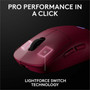 Logitech G PRO 2 LIGHTSPEED Gaming Mouse - HERO 2 - Wireless - Radio Frequency - 240 GHz - Rechargeable - Magenta - USB 20 - 32000 - 910-007291