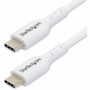 StarTechcom 1m 33ft White USB-C Charging Cable USB 20 Type-C Laptop Charger Cord 60W Power Delivery TPE Jacket Data Transfer USB2CC1MNCWHE