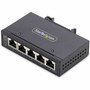 StarTechcom 5-Port Unmanaged Industrial Network Switch 101001000 Ethernet DIN RailWall-Mount IP30 Rated -40F-167F 960V DC - I51G-ETHERNET-SWITCH