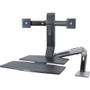 Ergotron WorkFit Mounting Arm for Flat Panel Display - Polished Black - 22" Screen Support - 11.34 kg Load Capacity (Fleet Network)