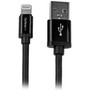 StarTech.com 2m (6ft) Long Black Apple&reg; 8-pin Lightning Connector to USB Cable for iPhone / iPod / iPad - 6.6 ft Lightning/USB for (Fleet Network)