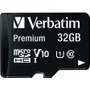 Verbatim 32GB Premium microSDHC Memory Card with Adapter, UHS-I V10 U1 Class 10 - 45 MB/s Read - Lifetime Warranty (Fleet Network)