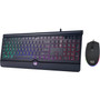 Adesso EasyTouch 137CB Illuminated Gaming Keyboard  Mouse Combo - USB Cable - 104 Key - English US - Black - USB Cable Mouse - - - AKB-137CB