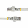 StarTechcom 25ft Gray CAT6a Ethernet Cable Snagless RJ45 10G 100W PoE SFTP LSZH 27AWG Bare Copper 500MHz Shielded Network - NLGR-25F-CAT6A-PATCH