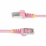 StarTechcom 1ft Pink CAT6a Ethernet Cable Snagless RJ45 10G 100W PoE SFTP LSZH 27AWG Pure Copper 500MHz Shielded Network - NLPN-1F-CAT6A-PATCH