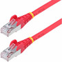 StarTechcom 1ft Red CAT6a Ethernet Cable Snagless RJ45 10G 100W PoE SFTP LSZH 27AWG Pure Copper 500MHz Shielded Network Cord NLRD-1F-CAT6A-PATCH