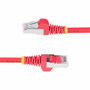 StarTechcom 1ft Red CAT6a Ethernet Cable Snagless RJ45 10G 100W PoE SFTP LSZH 27AWG Pure Copper 500MHz Shielded Network Cord NLRD-1F-CAT6A-PATCH