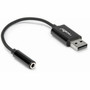 Rocstor USB Type-A to 35 mm Headphone Jack Adapter - 79 20117 mm Mini-phoneUSB Audio Cable for Headphone Tablet PC Phone - Y10A346-B1