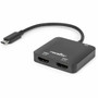 Rocstor Premium USB-C to Dual HDMI 4K60Hz 1x USB-C 100W Power Delivery PD - 1 x USB Type C - Male - 1 x USB Type C - Female 2 x - - Y10A324-B1