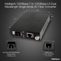 TRENDnet Intelligent 1000Base-T to 1000Base-LX Dual Wavelength Single Mode SC Fiber Media Converter 10km62miles Fiber to Ethernet TFC-1000S10D5