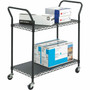 Safco Wire Utility Cart - 2 Shelf - 400 lb 18143695 g Capacity - 4 Casters - 3 7620 mm Caster Size - Plastic - 438 111125 x 5337BL