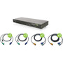 IOGEAR 8-Port USB PS2 Combo VGA KVM Switch with Cables - 8 Computers - 1 Local Users - 2046 x 1536 - 1 x USB - Rack-mountable - - GCS1808KITTAA
