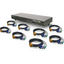 IOGEAR 8-Port USB PS2 Combo VGA KVM Switch with PS2 KVM Cables - 8 Computers - 1 Local Users - 2048 x 1536 - 1 x USB - - 1U GCS1808KITPTAA