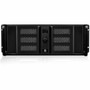iStarUSA 4U Compact Stylish Rackmount Chassis - Rack-mountable - Black - Aluminum Steel - 4U - 7 x Bay - ATX Micro ATX Motherboard - D-400SE-BK
