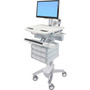 Ergotron StyleView Cart with LCD Pivot 9 Drawers - Up to 24 60960 mm Screen Support - 37 lb 1678292 g Load Capacity - 5050 x SV43-1390-0